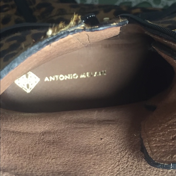 🌸NWOB Antonio Melani Dyed Cow Hair Combat Style Boots - Picture 11 of 12